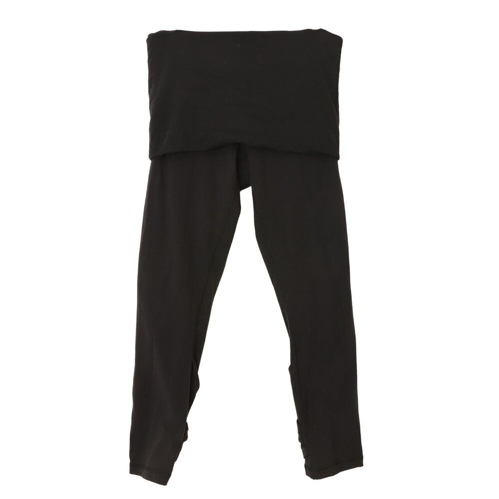 LULULEMON Wunder Under Roll Down Dance Pant 6 Black Crop Legging EUC B58